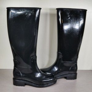 Melissa Fullness Tall Rain Boot, Black Gloss